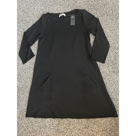 Hollister Dresses & Skirts - F2 Hollister Black Long Sleeve Crew Neck A-Line Dress With Pockets Size L‎